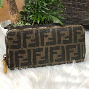 COPY - FENDI Zip Around Long Wallet Zucca Pattern…